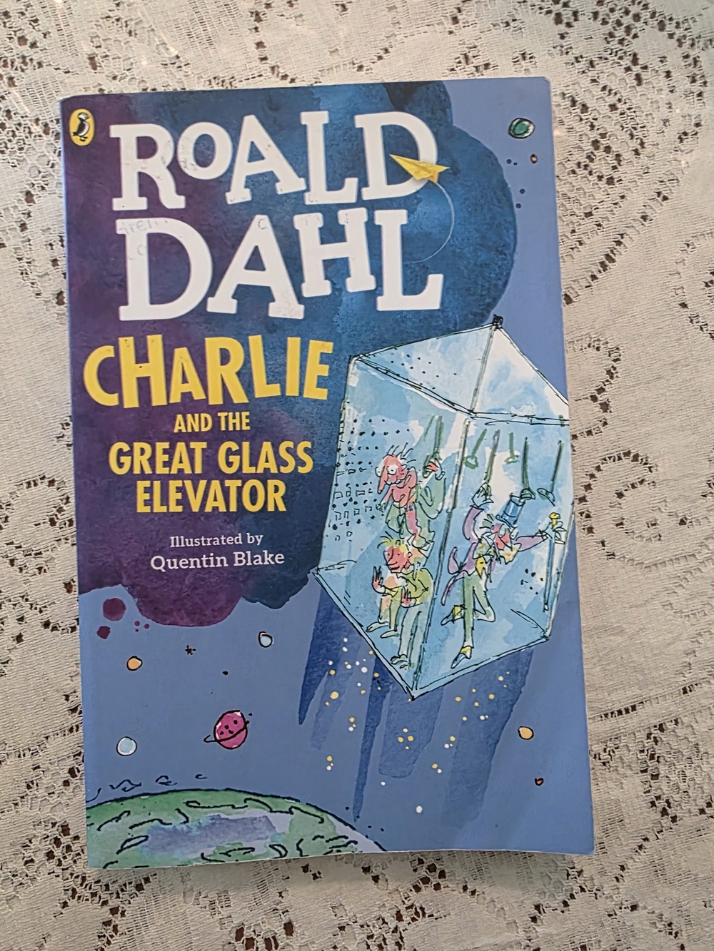 Roald Dahl Charlie and the Great Glass Elevator - Blue Illustrated Cover